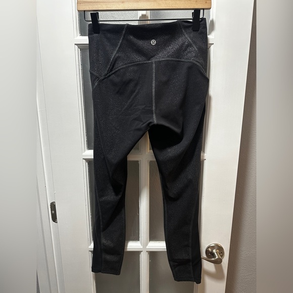 Lululemon Train Times 7/8 Pan: Luminosity Foil Print Black Silver / Black - Picture 9 of 11